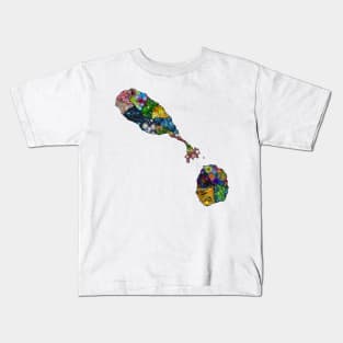 Spirograph Patterned Saint Kitts and Nevis Parish Map Kids T-Shirt